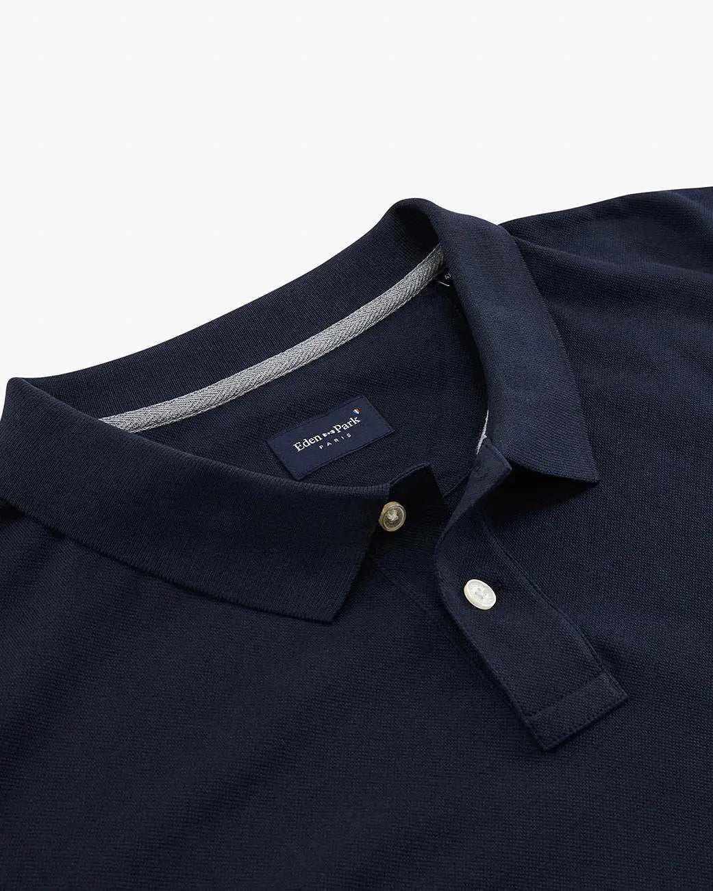 Dark Blue Short-Sleeved Polo Shirt - BEVAVA