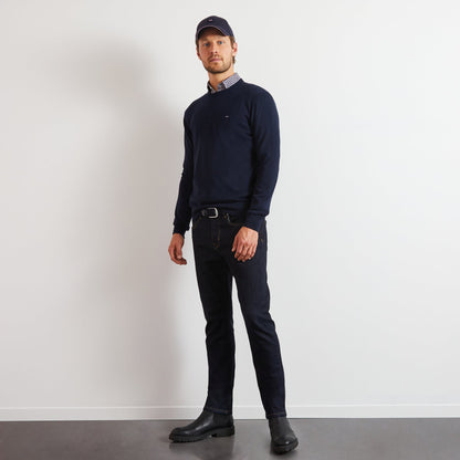 Crew Navy Blue Cotton Jumper_PPKNIPUE0021_BLF_01