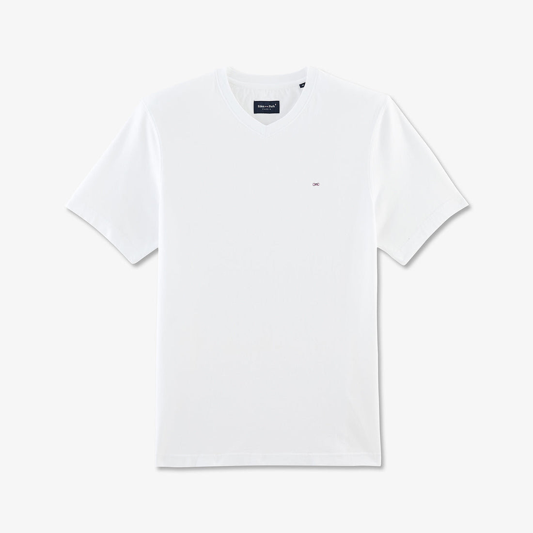 V-Neck White Light Pima Cotton T-Shirt_PPKNITCE0008_BC_02