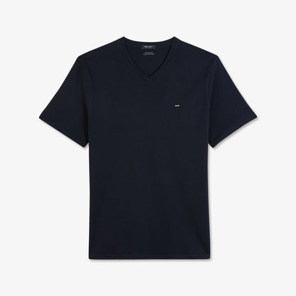 V-Neck Navy Light Pima Cotton T-Shirt_PPKNITCE0008_BLF_02