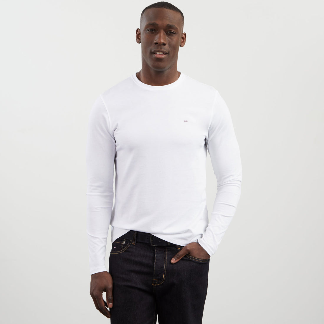 Long Sleeved White Cotton T-Shirt_PPKNITLE0007_BC_01