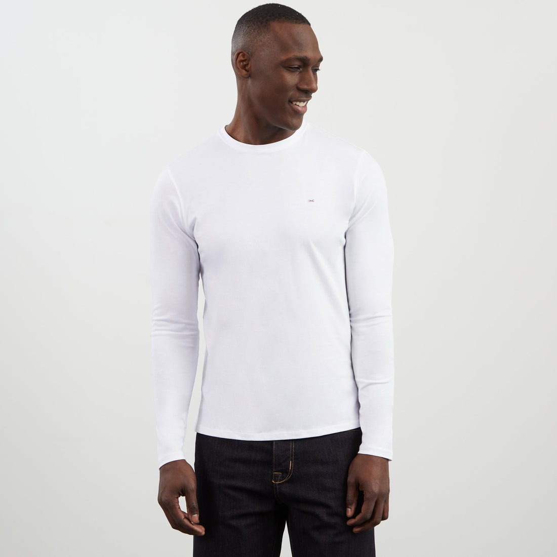 Long Sleeved White Cotton T-Shirt_PPKNITLE0007_BC_02