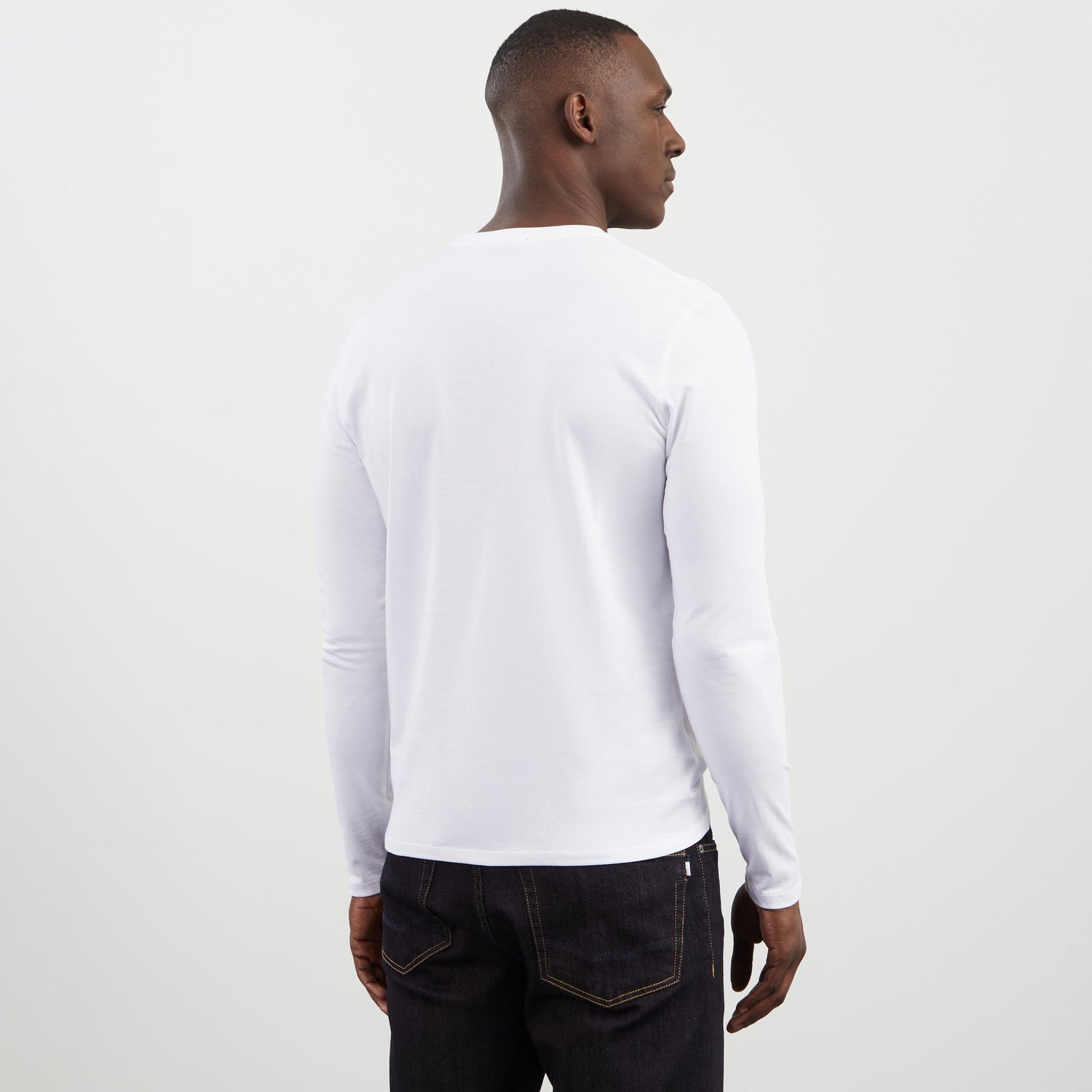 Long Sleeved White Cotton T-Shirt_PPKNITLE0007_BC_03