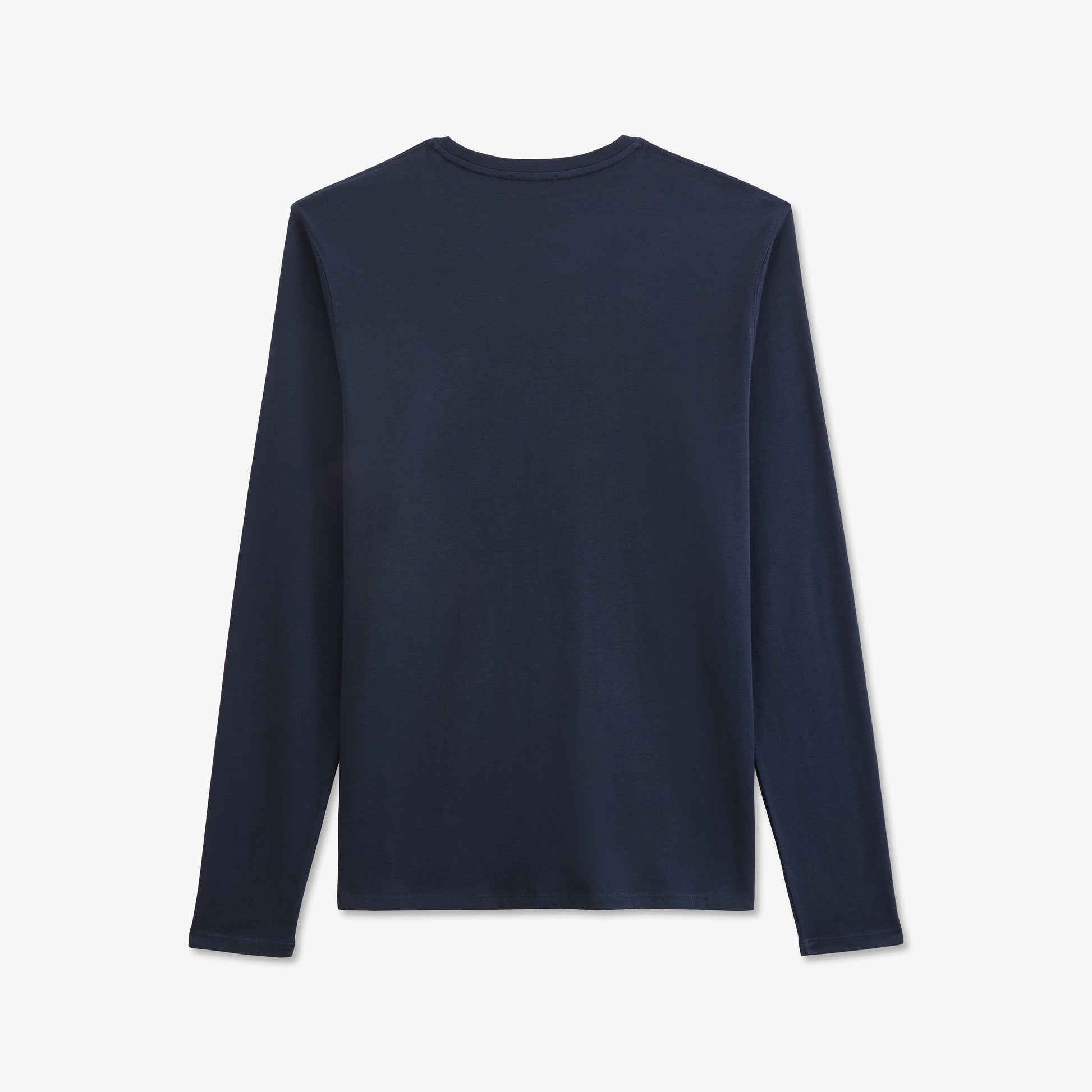 Long Sleeved Navy Blue Cotton T-Shirt_PPKNITLE0007_BLF_05