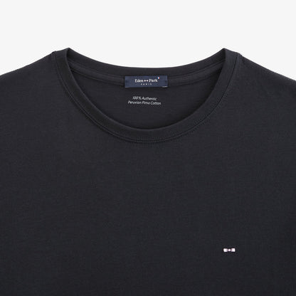 Long Sleeved Black Cotton T-Shirt_PPKNITLE0007_NO_06