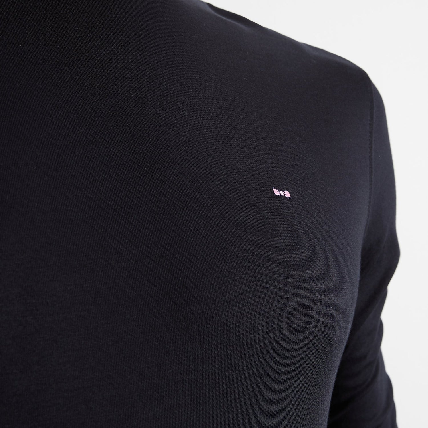 Long Sleeved Black Cotton T-Shirt_PPKNITLE0007_NO_08