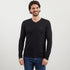 Long Sleeved Black V Neck T-Shirt_PPKNITLE0008_NO_01