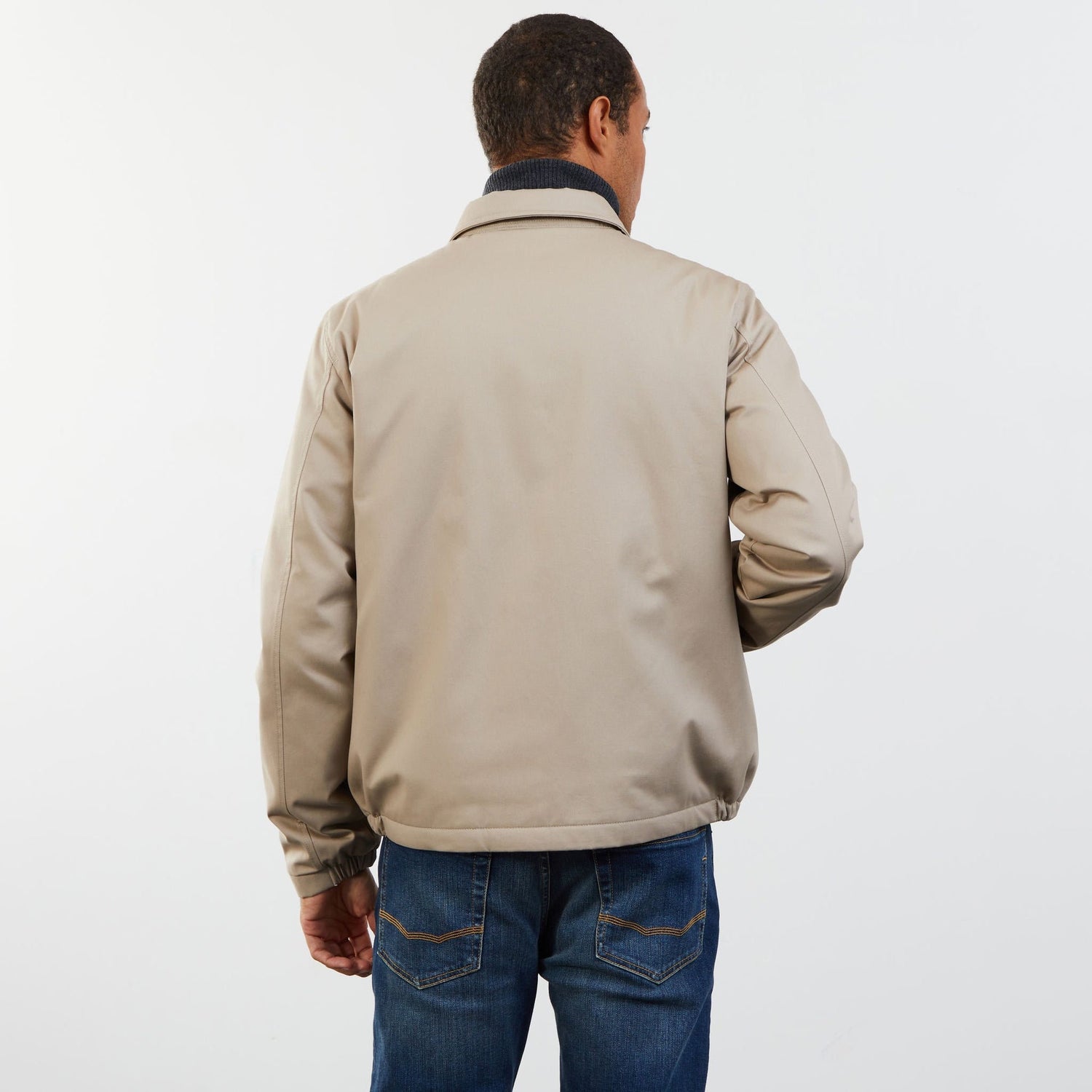 Beige Jacket In Cotton Gabardine_PPOUTBLE0004_BEC5_05