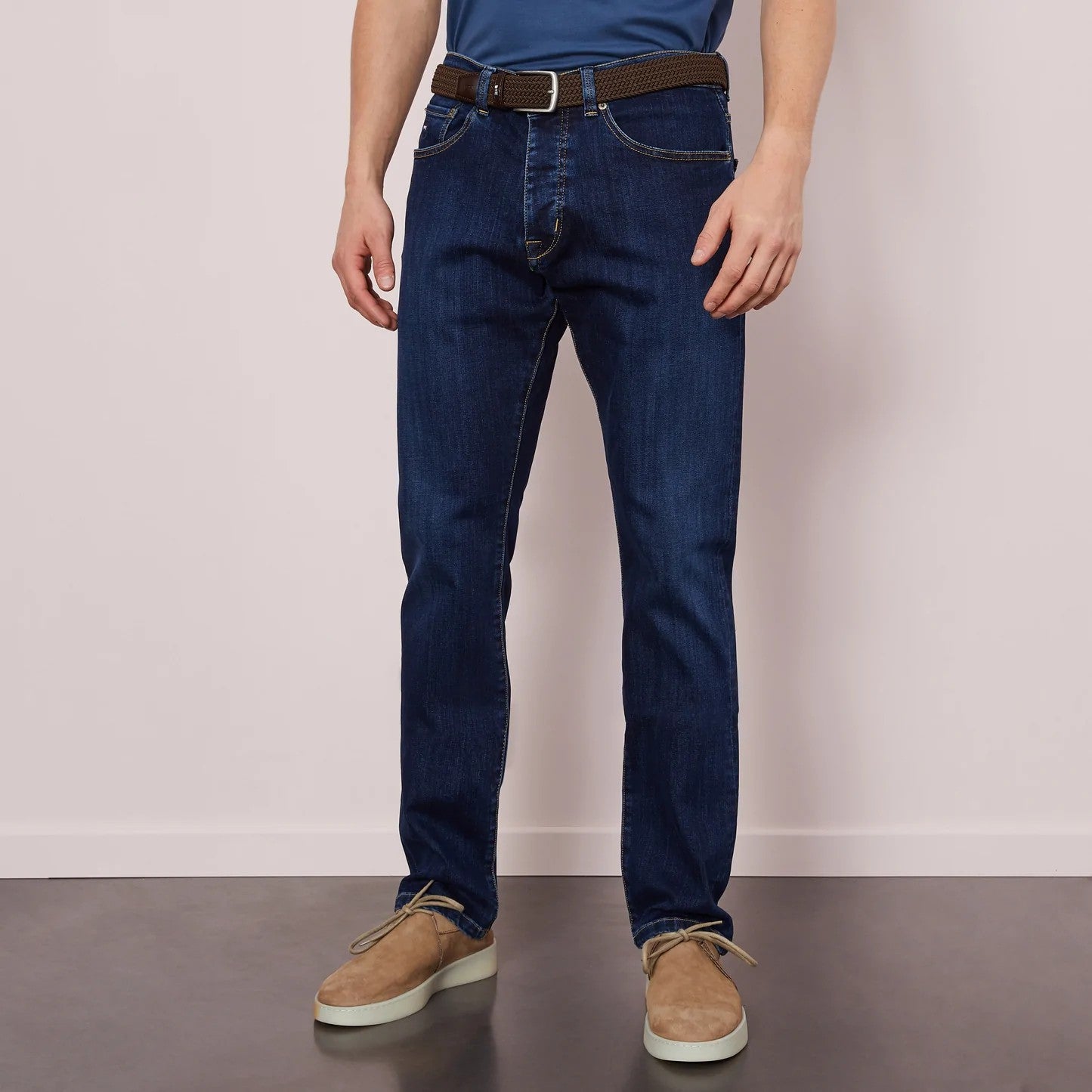 Dark Blue Stretch Cotton Jeans