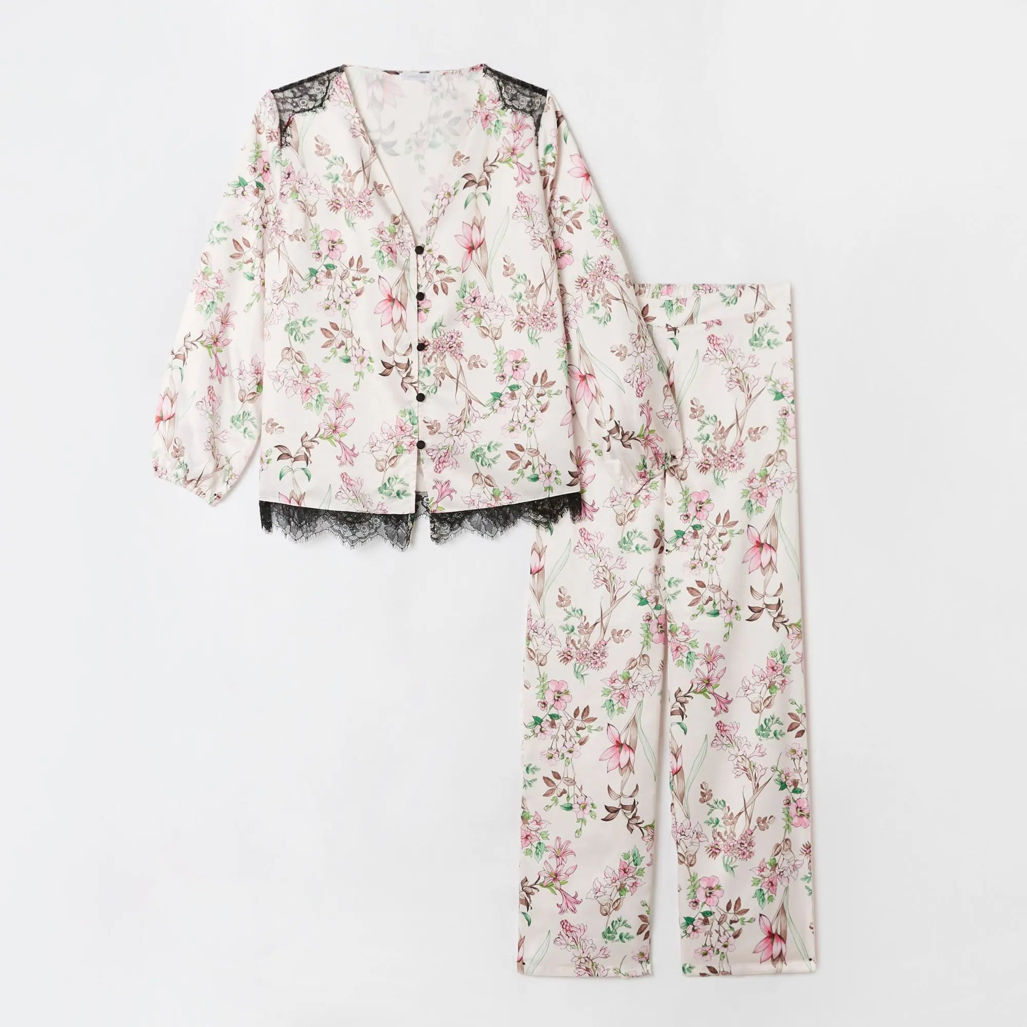 Printed Long-Pyjamas With Front Open - BEVAVA