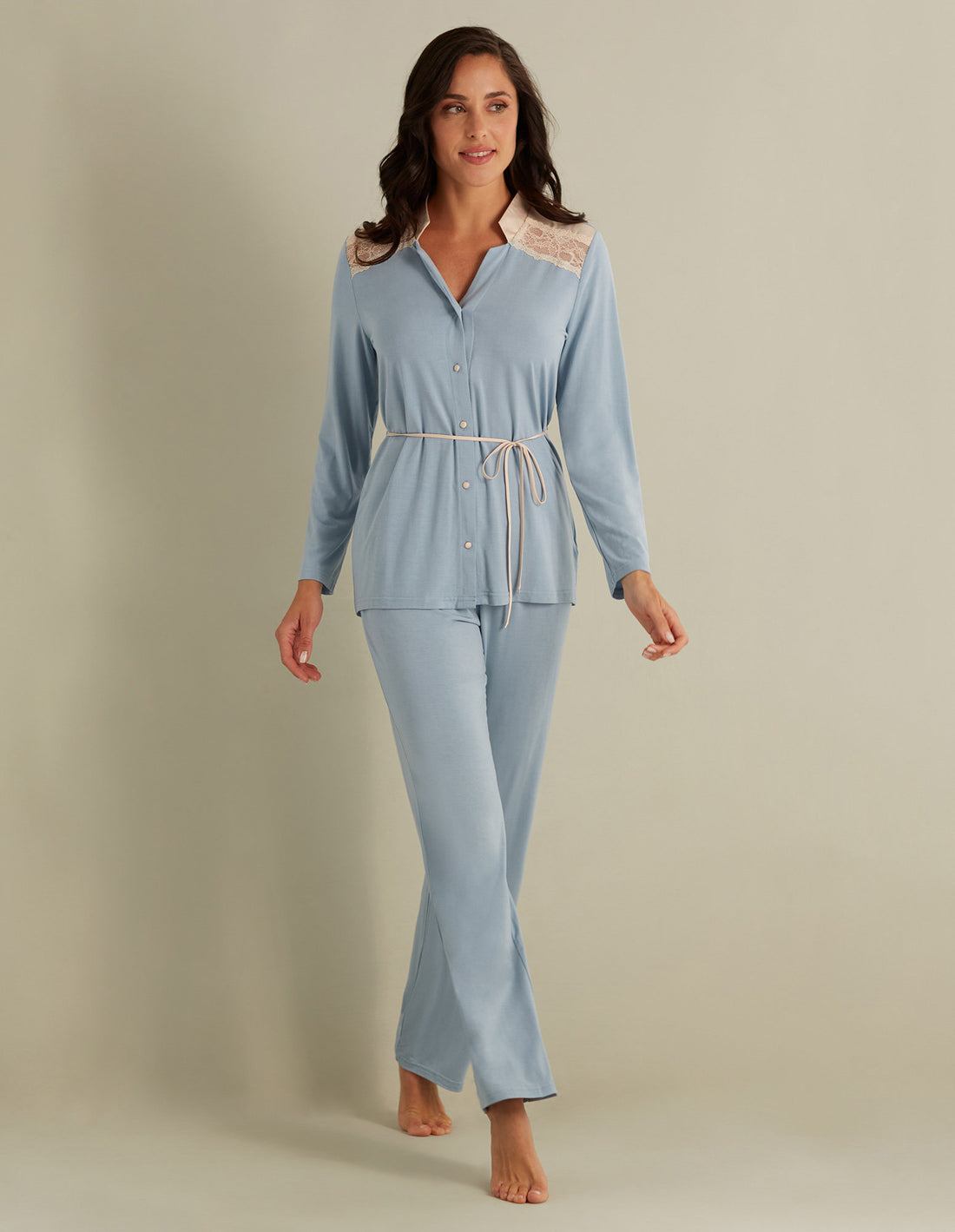 Magnolia Night Shirt Pajama Set_PPRD163002_038_02