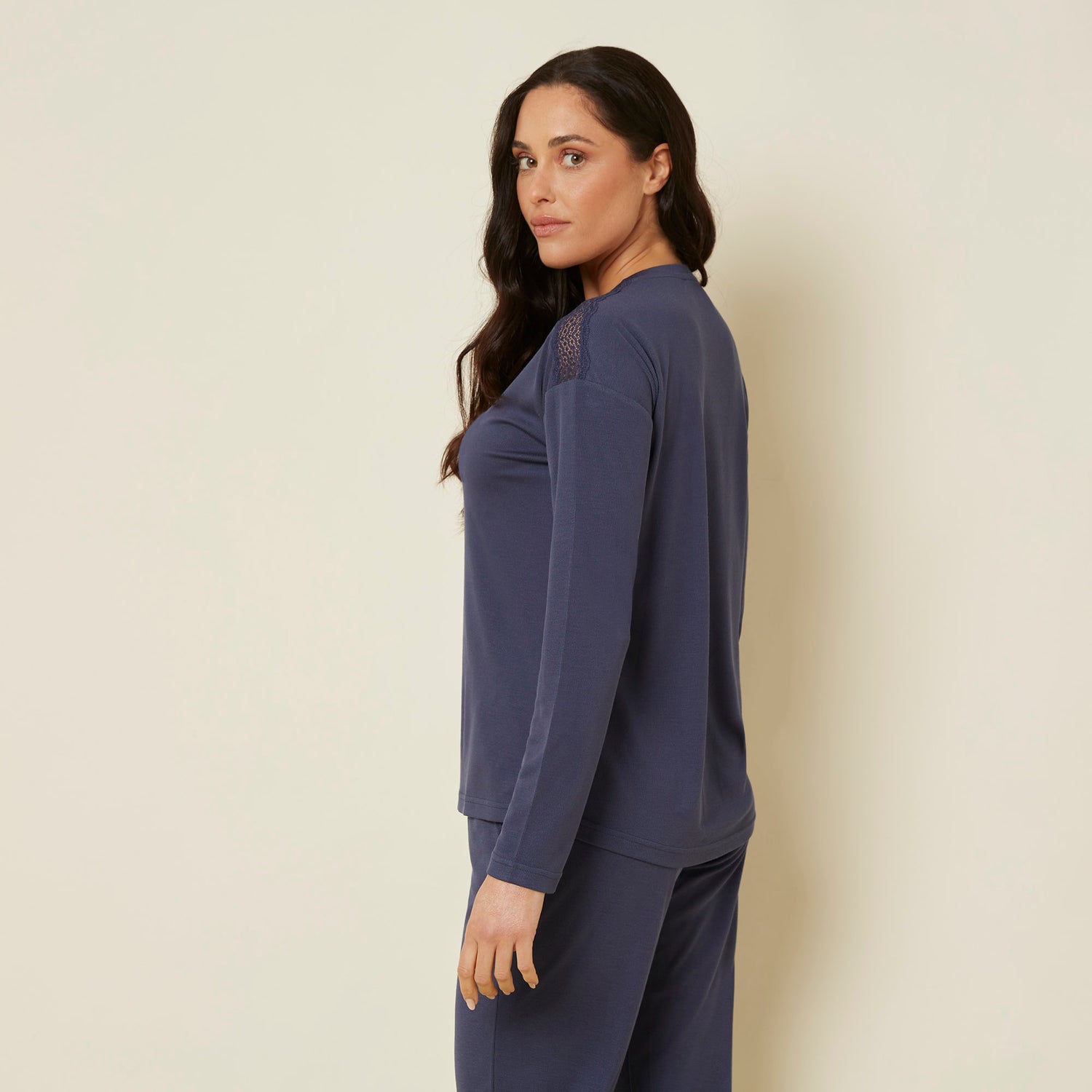 Denim Long-Sleeve T-Shirt - BEVAVA