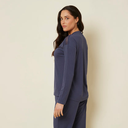 Denim Long-Sleeve T-Shirt - BEVAVA