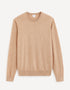 Round Neck Sweater 100% Merino Wool_SEMERIROND_CAMEL MEL_01