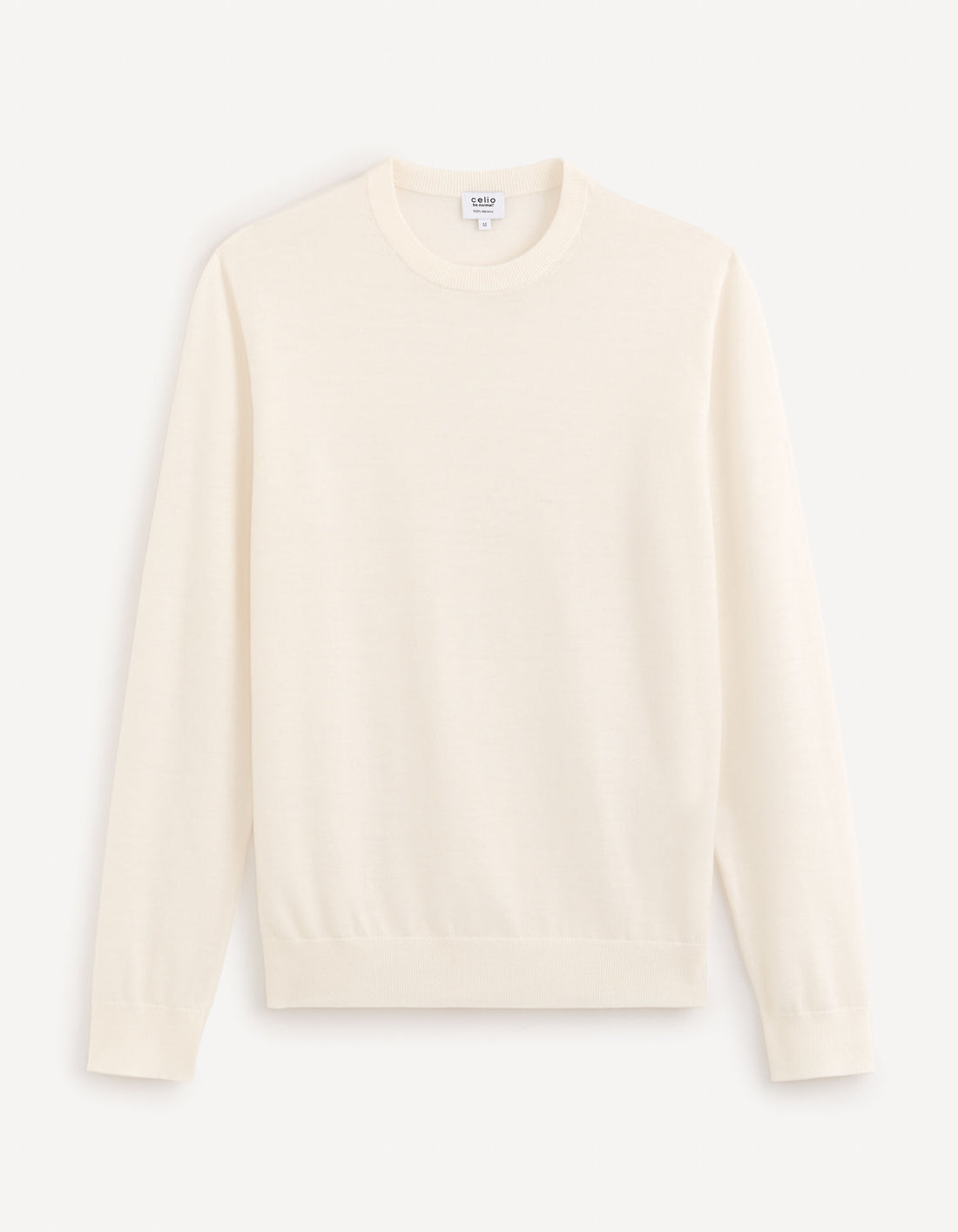 Round Neck Sweater 100% Merino Wool_SEMERIROND_ECRU 02_02