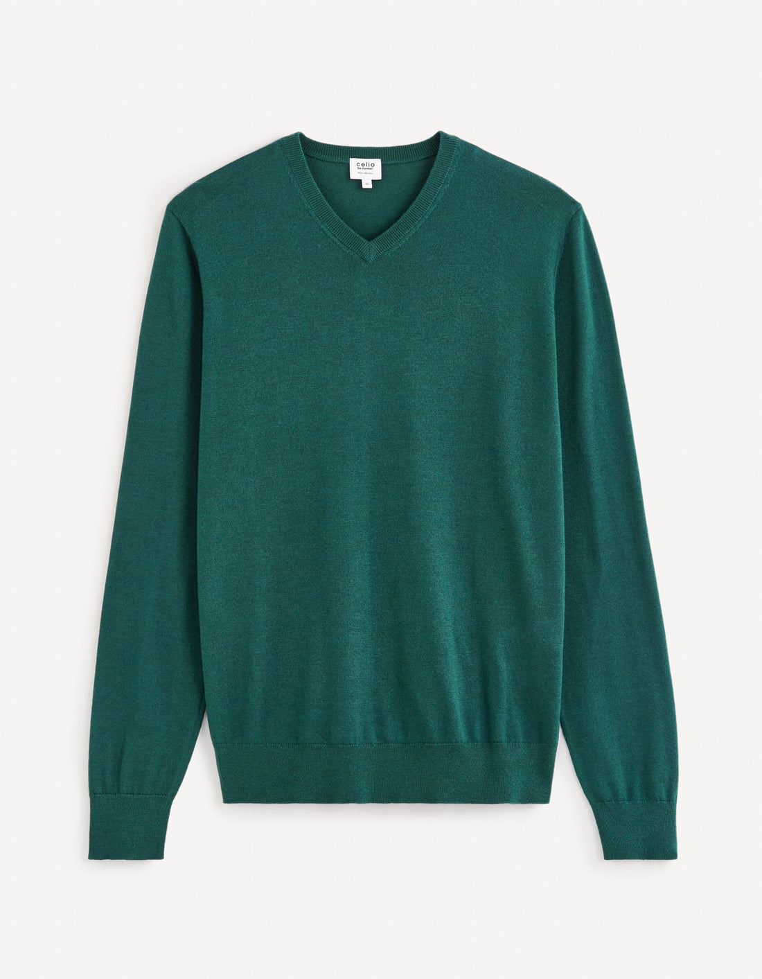 V-Neck Sweater 100% Merino Wool_SEMERIV_DARK GREEN 01_02