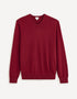 V-Neck Sweater 100% Merino Wool_SEMERIV_DARK RED_01