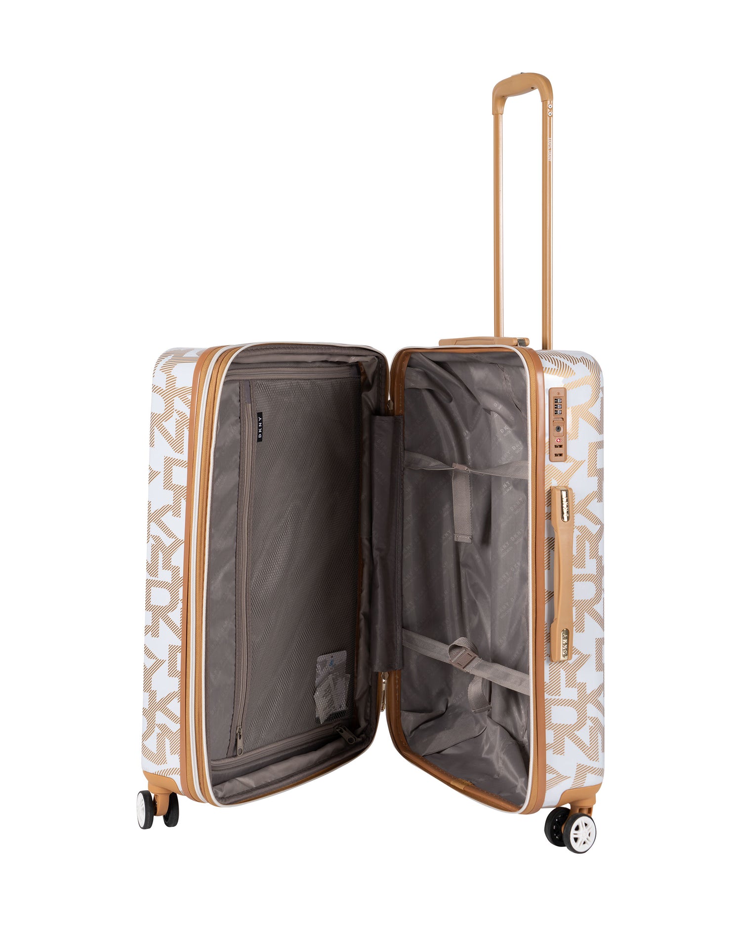 DKNY حقيبة سفر بيضاء متوسطة الحجم