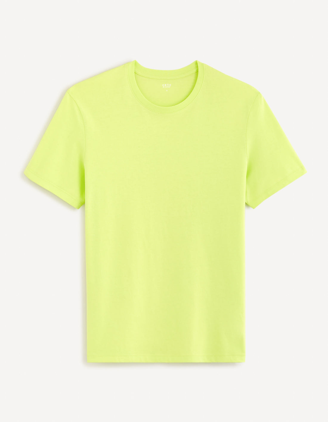 Round Neck T-Shirt 100% Cotton_TEBASE_ACID GREEN_02
