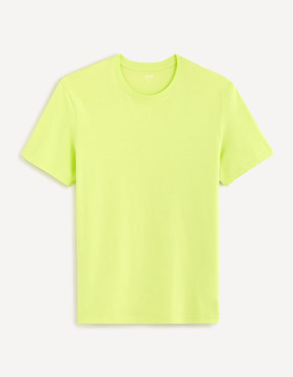 Round Neck T-Shirt 100% Cotton_TEBASE_ACID GREEN_02