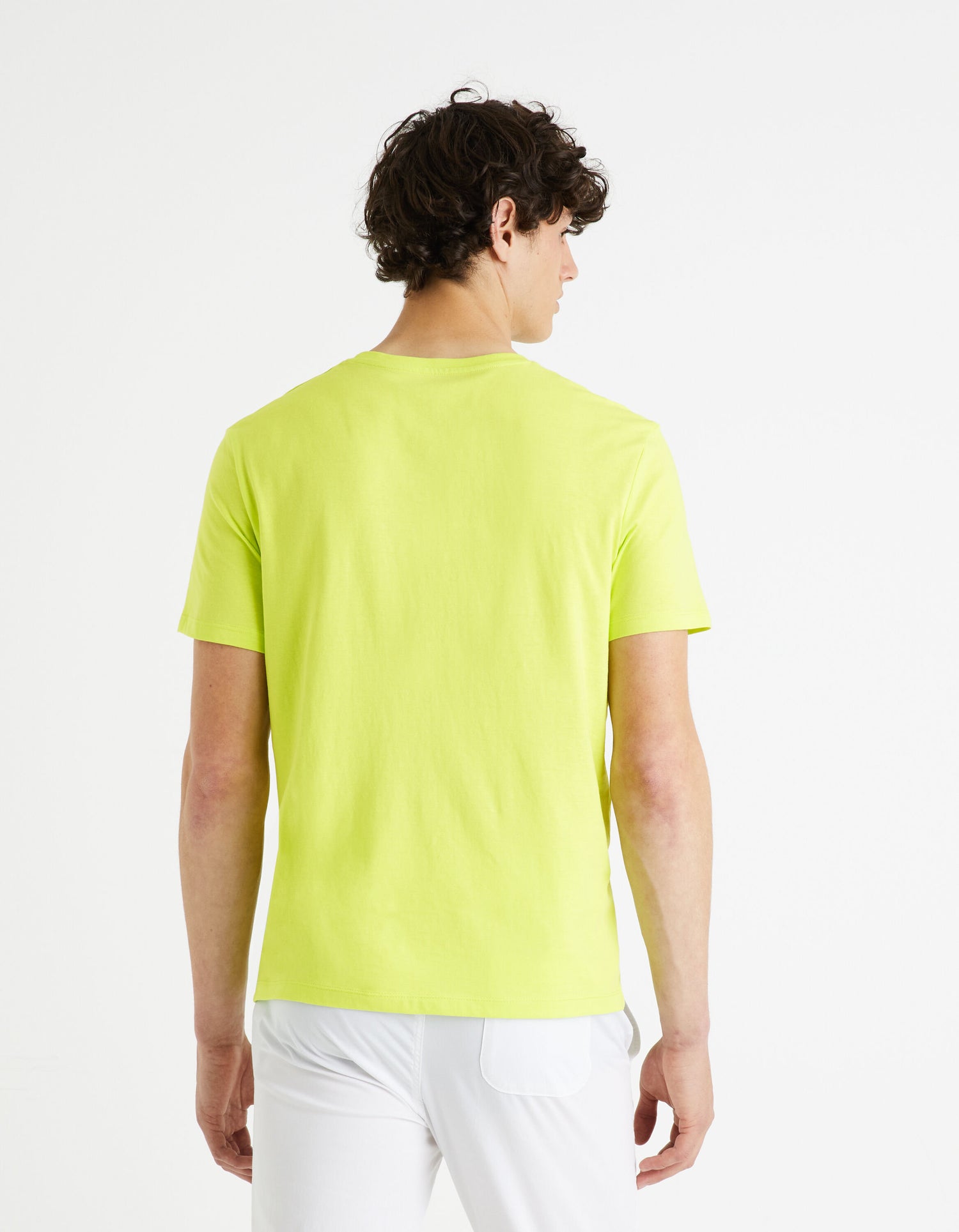 Round Neck T-Shirt 100% Cotton_TEBASE_ACID GREEN_04