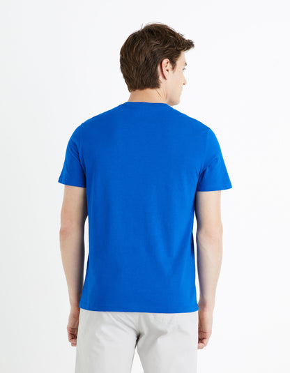 Round Neck T-Shirt 100% Cotton_TEBASE_BLEU BRUT_04