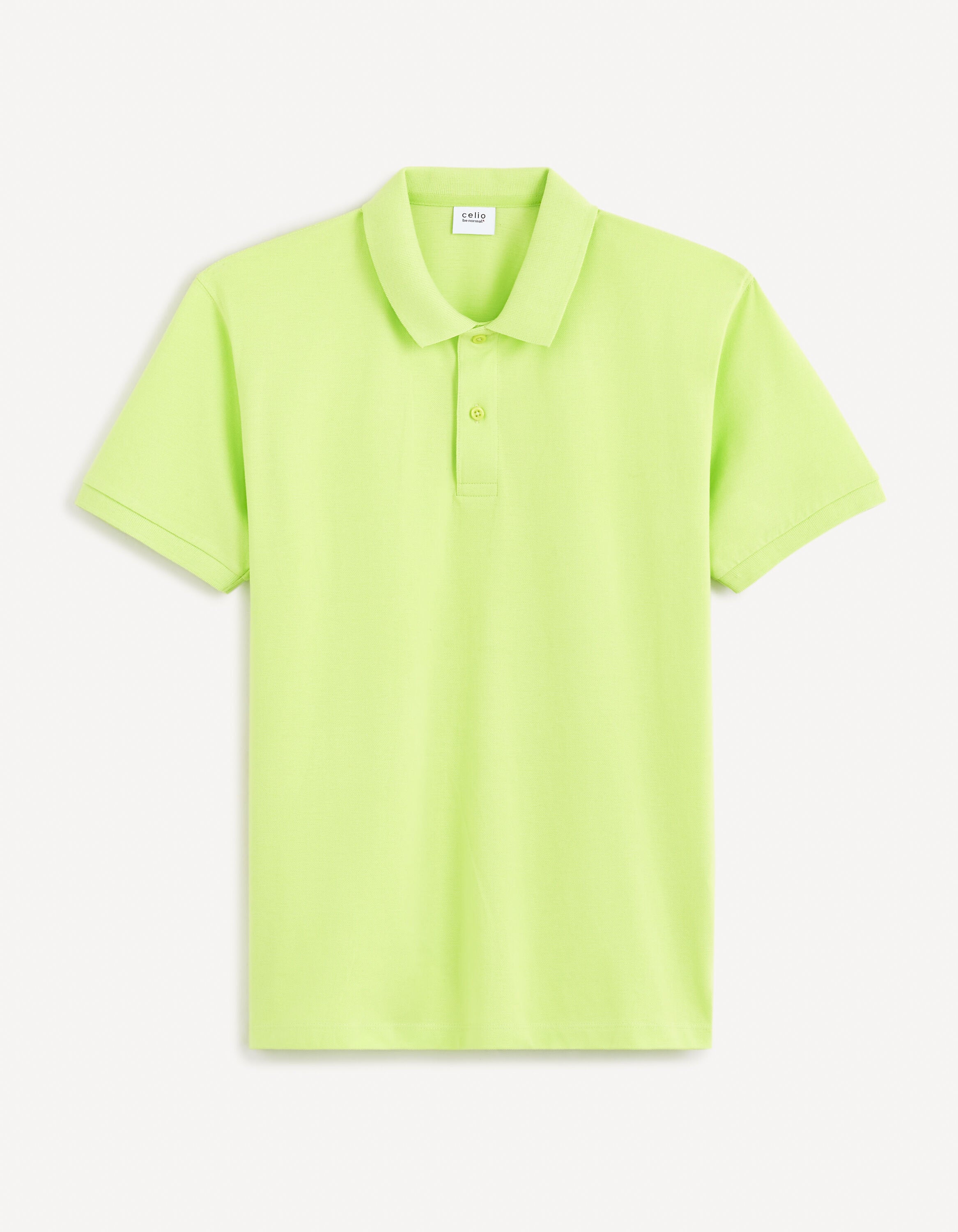 100% Cotton Pique Polo Shirt_TEONE_ACID GREEN_01