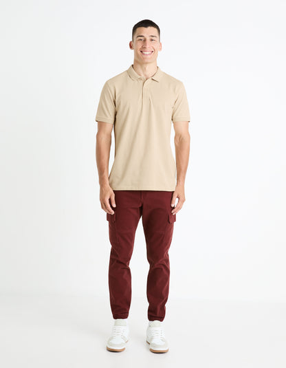 100% Cotton Pique Polo Shirt_TEONE_BEIGE_03