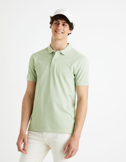 100% Cotton Pique Polo Shirt_TEONE_DARK GREEN 01_01