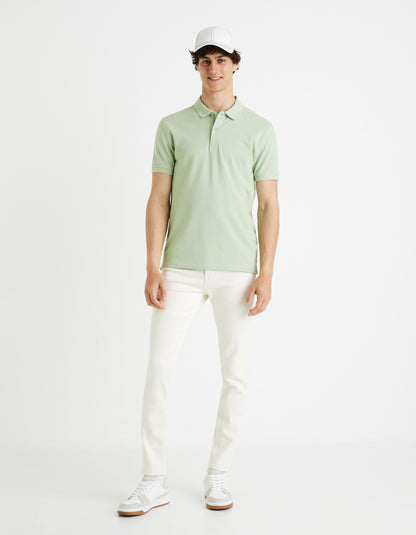 100% Cotton Pique Polo Shirt_TEONE_DARK GREEN 01_03