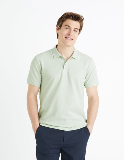 100% Cotton Pique Polo Shirt_TEONE_VERT D&