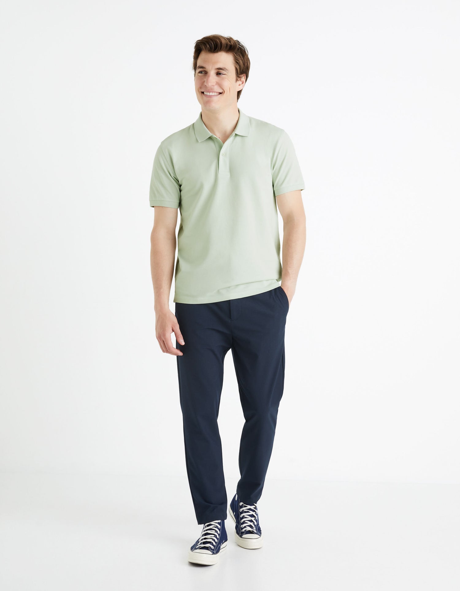 100% Cotton Pique Polo Shirt_TEONE_VERT D&