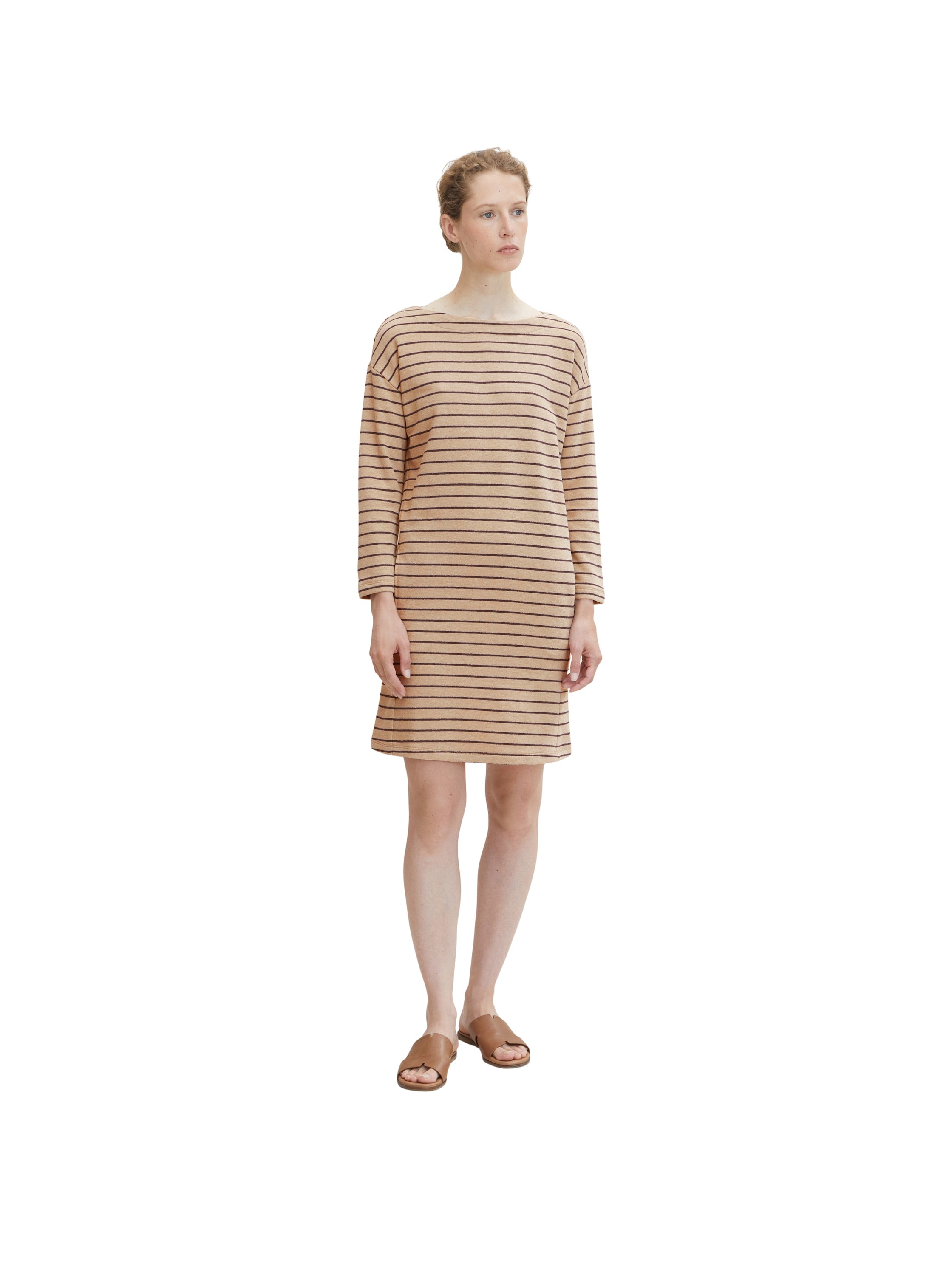 Beige Anthracite Stripe Dress Tom Tailor