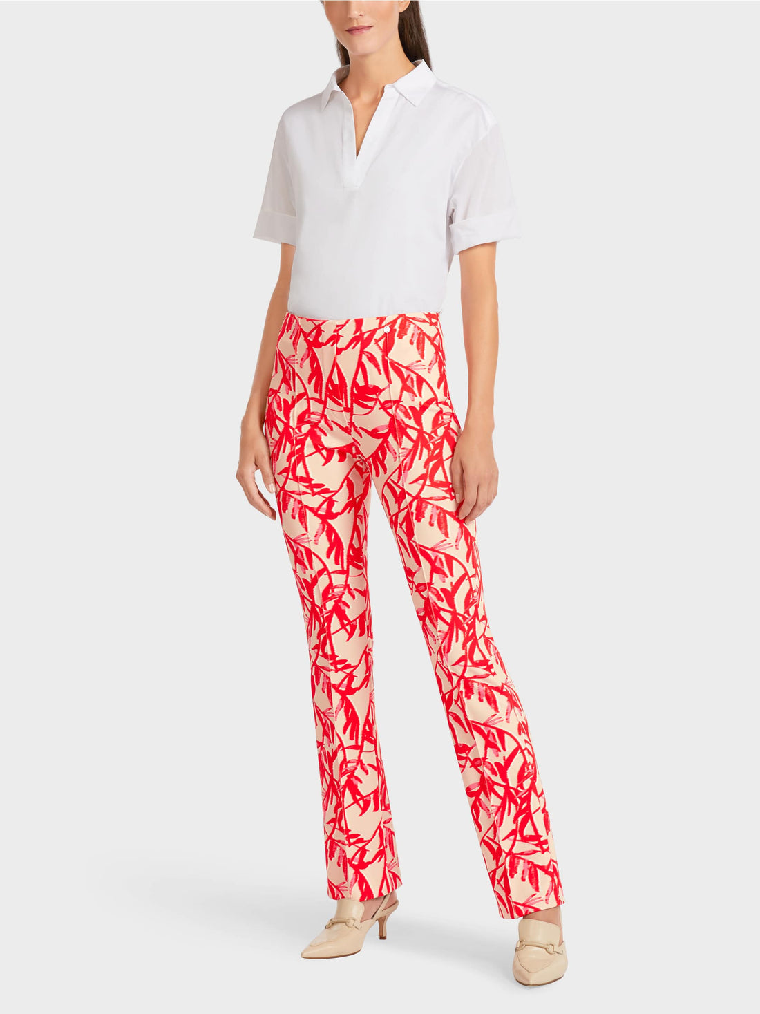 Pants In A Floral Print Marc Cain