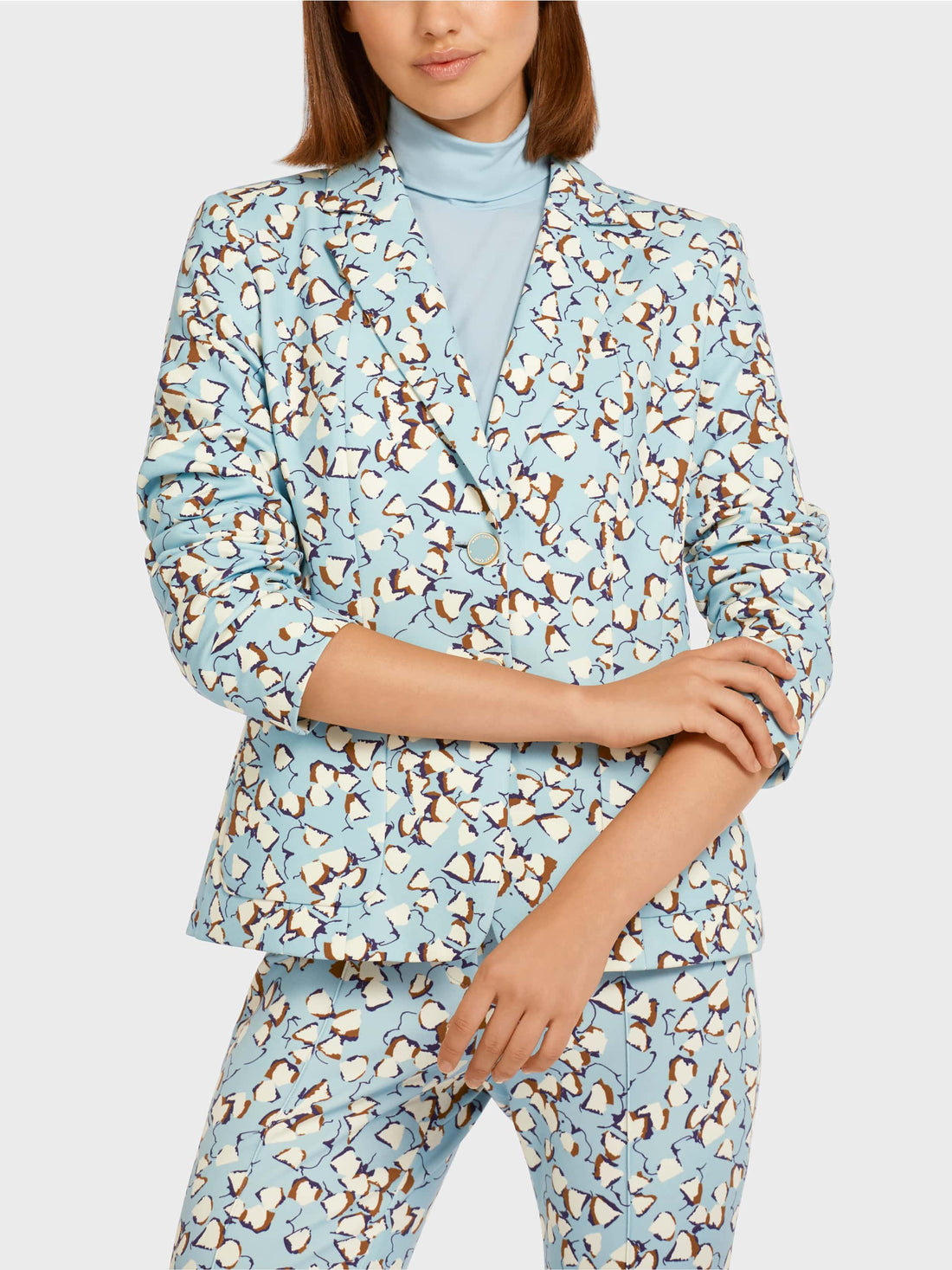 Fitted Blazer With All-Over Print