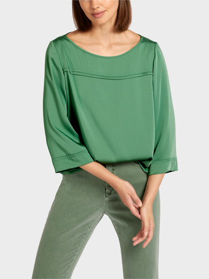 Blouse-Style Top With Boat Neckline