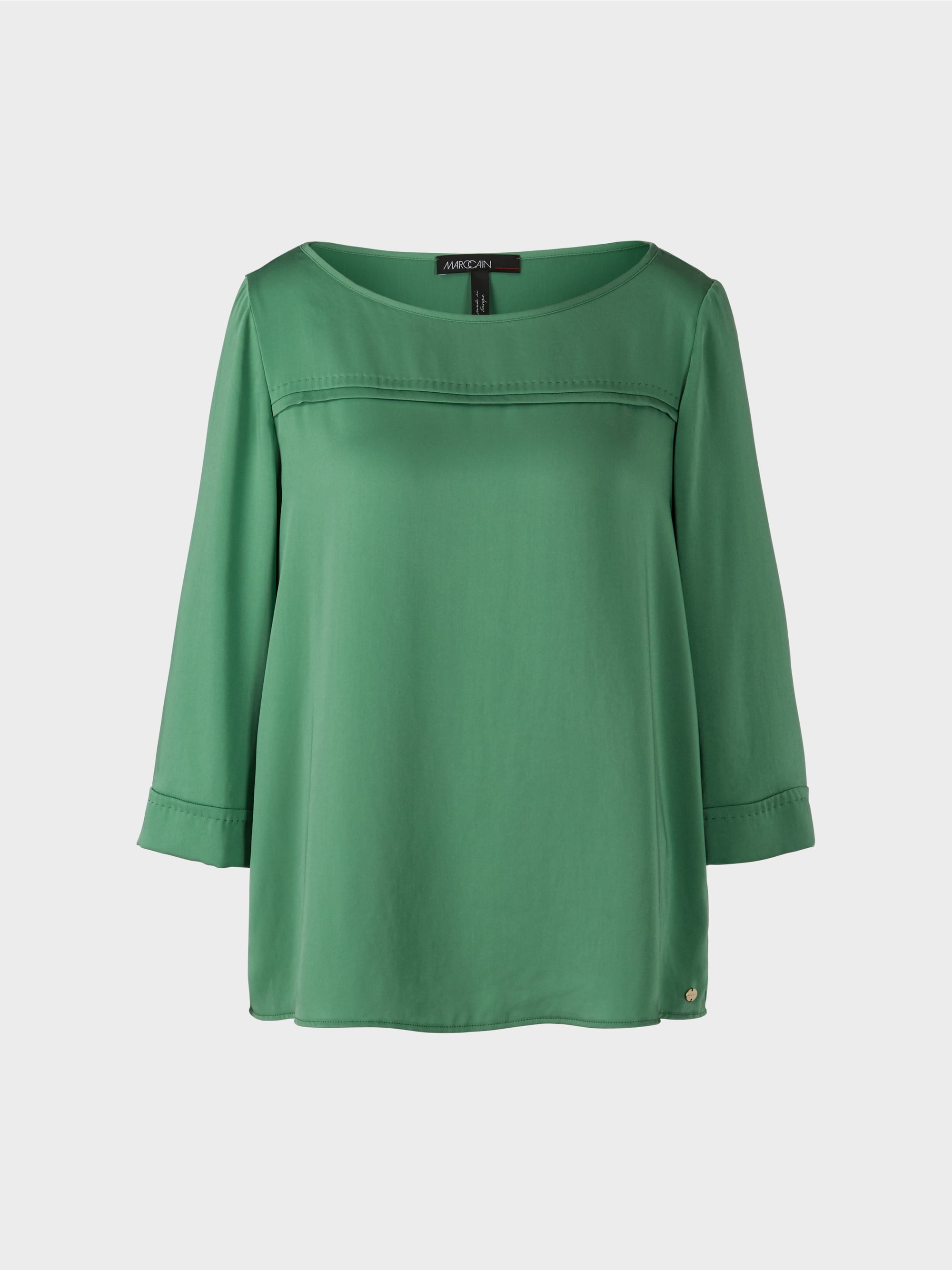 Blouse-Style Top With Boat Neckline