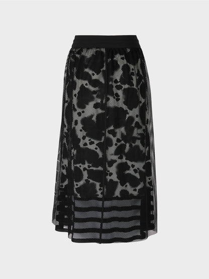 Mesh Skirt With Printed Lining