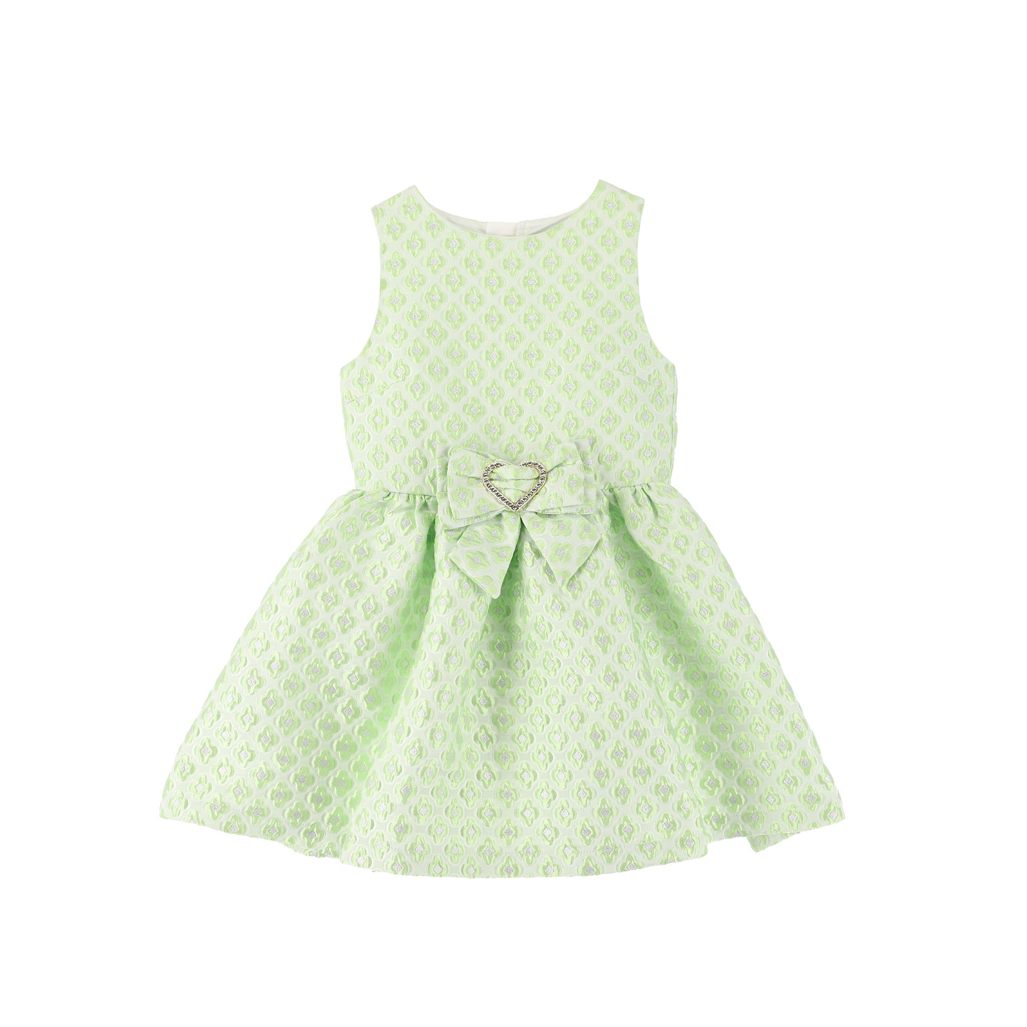 Ursula Heart Bow Dress Green - BEVAVA