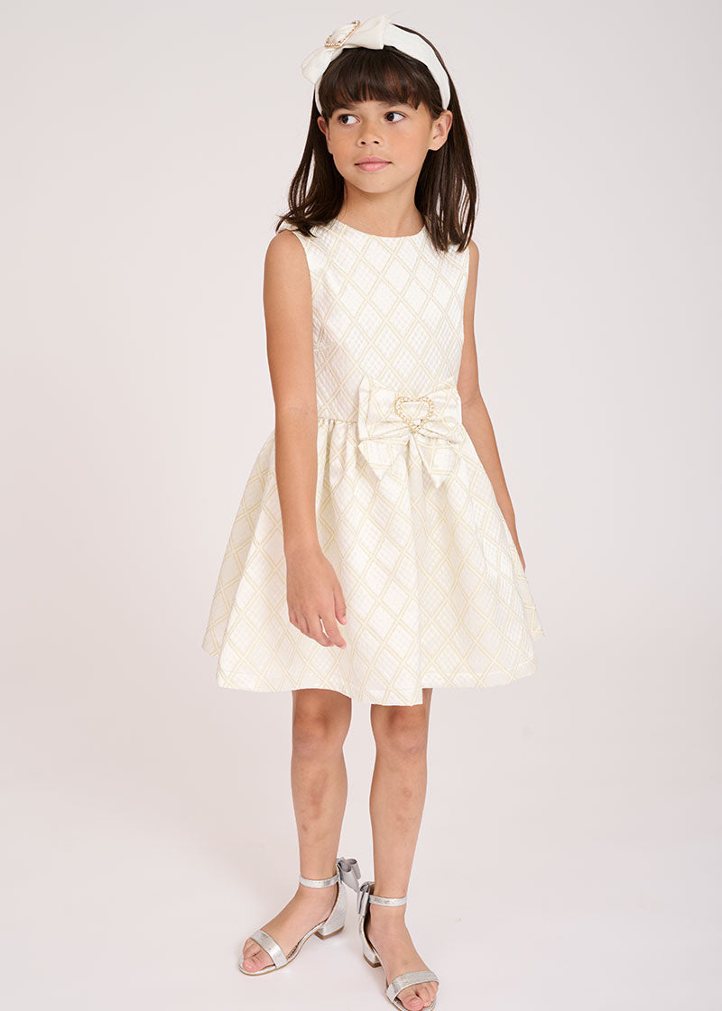 Ursula Heart Bow Dress Snowdrop