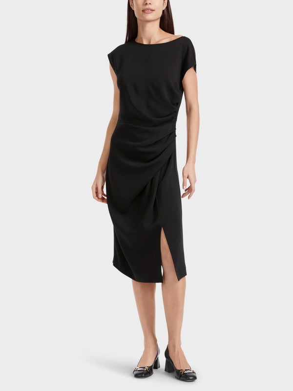 Black Short Sleeve Wrap Dress With Side Slit_VC 21.25 W56_900_01