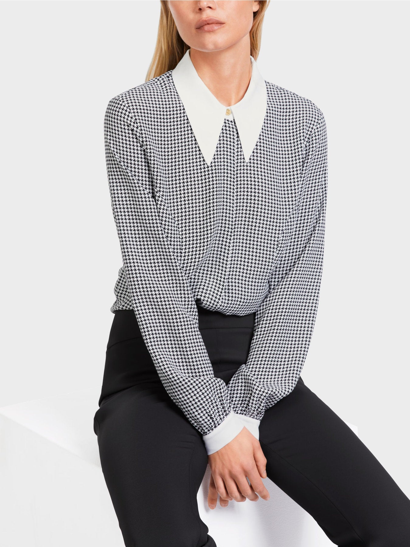 Viscose Blouse With Houndstooth Check_VC 51.34 W28_190_05