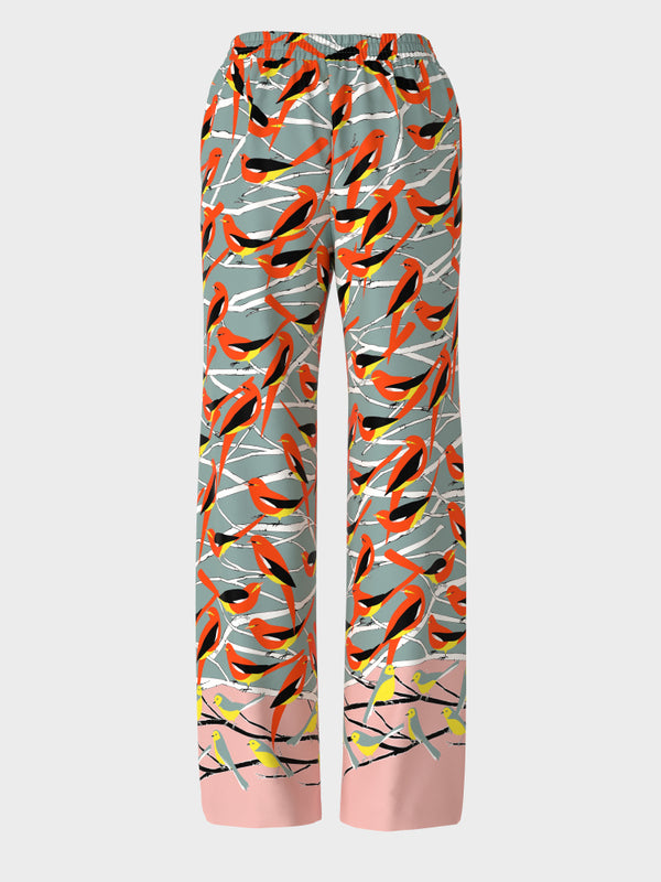 Slip-On Trousers With All-Over Bird Design_VC 81.13 W02_315_07