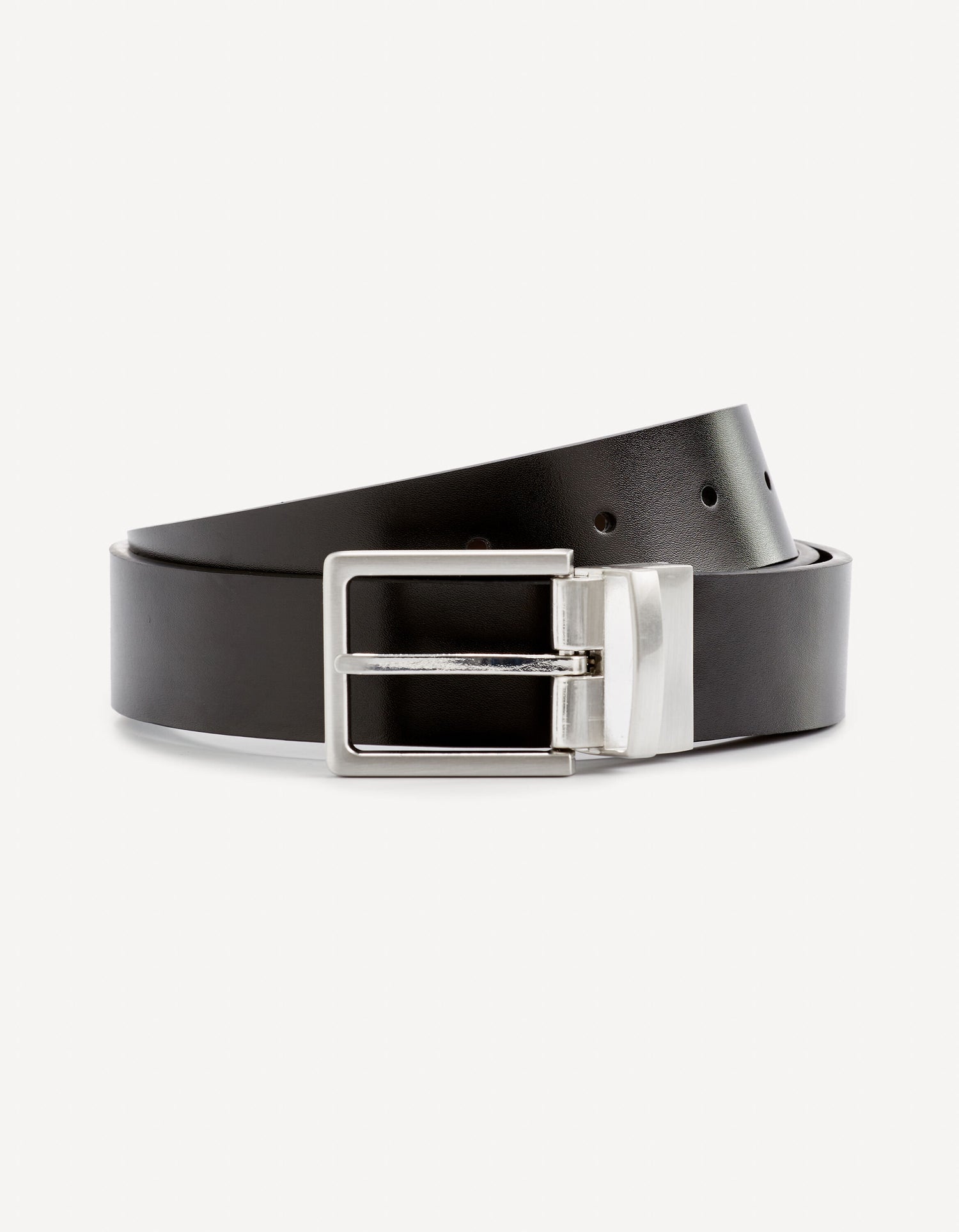 100% Leather Belt - Black_VIREVERS_BLACK_01