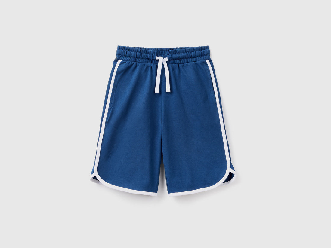 Basketball-Style Knitted Shorts With Drawstring
