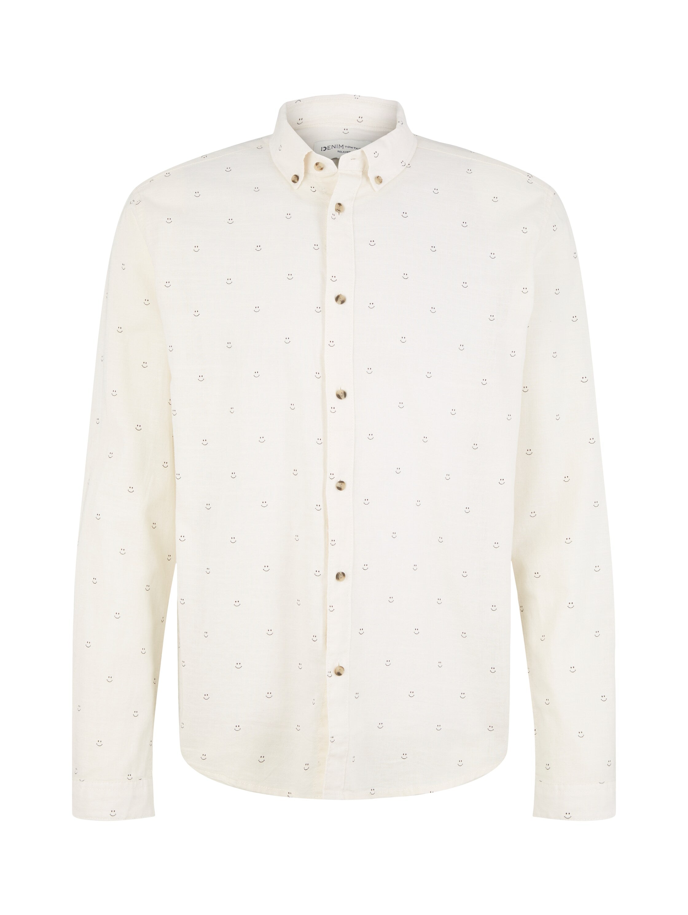 Beige Printed Long Sleeve Shirt Tom Tailor