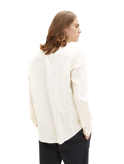 Beige Printed Long Sleeve Shirt Tom Tailor