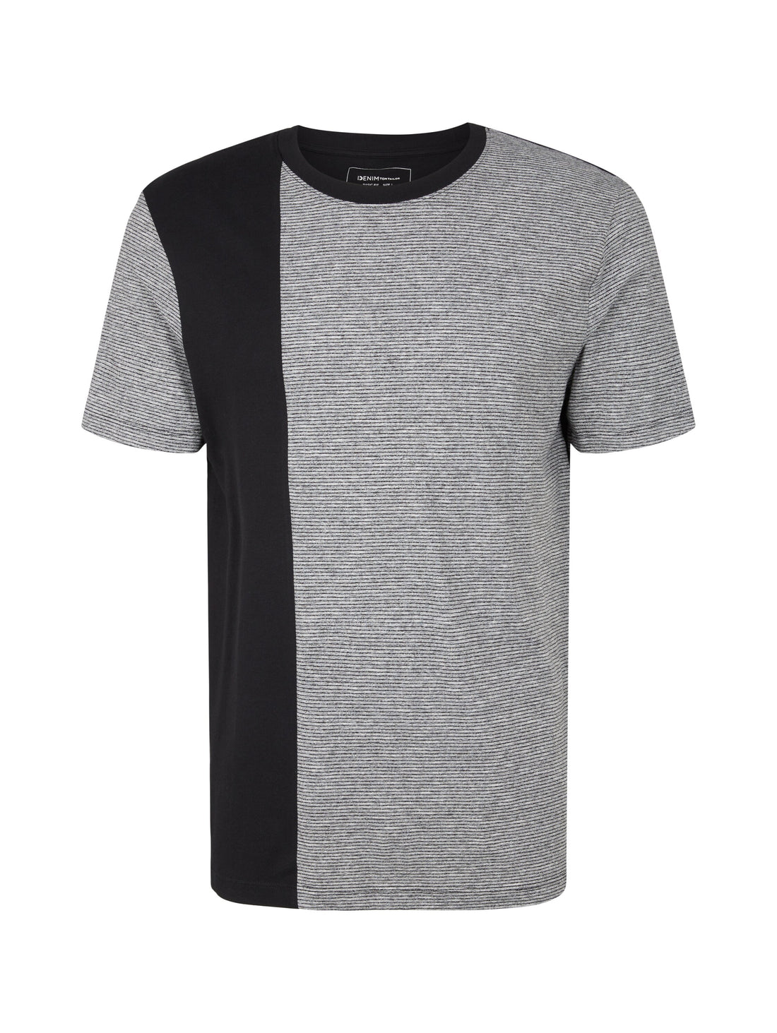 Black And Grey Short Sleeve Color-Block T-Shirt