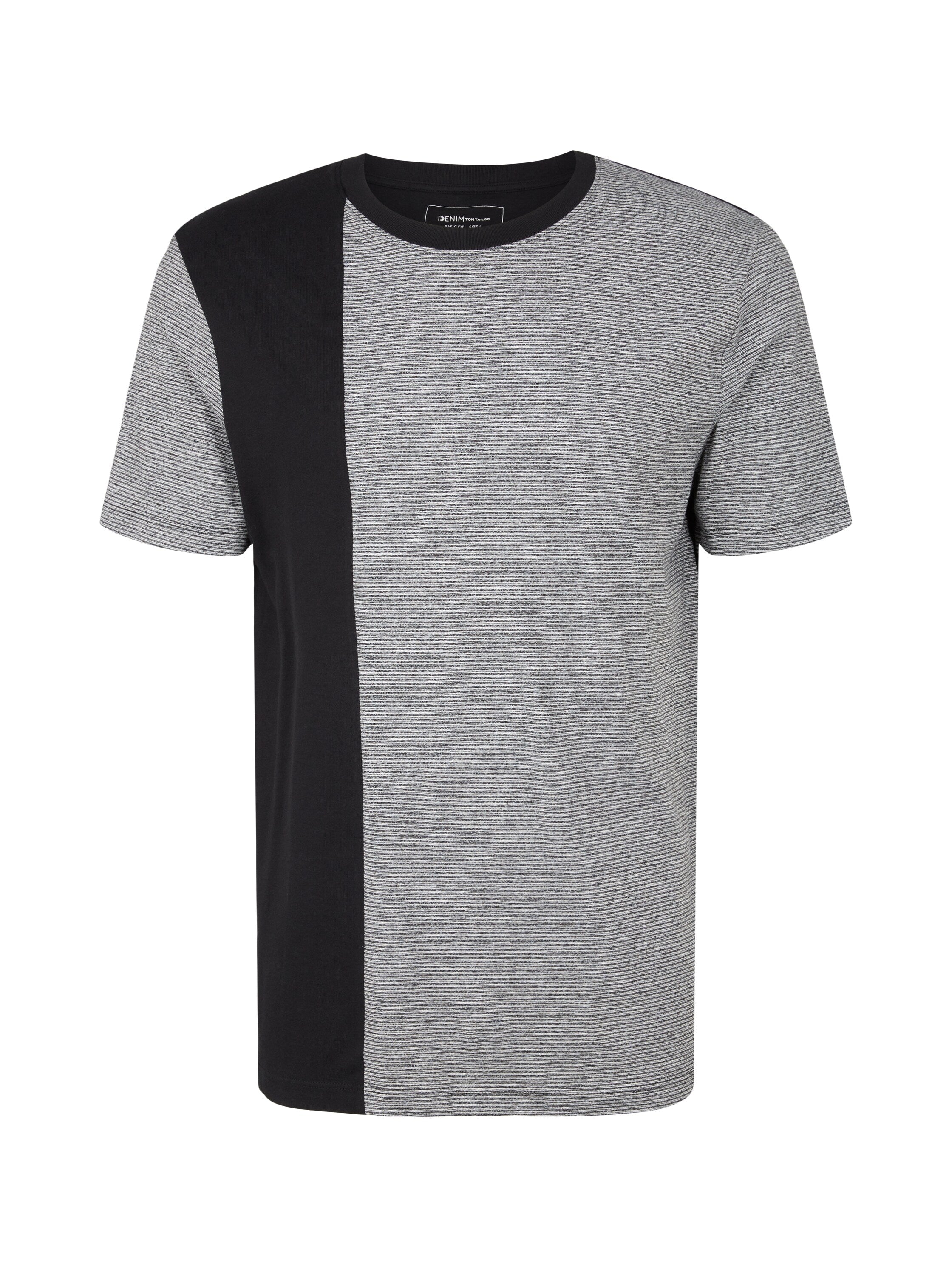 Black And Grey Short Sleeve Color-Block T-Shirt - BEVAVA