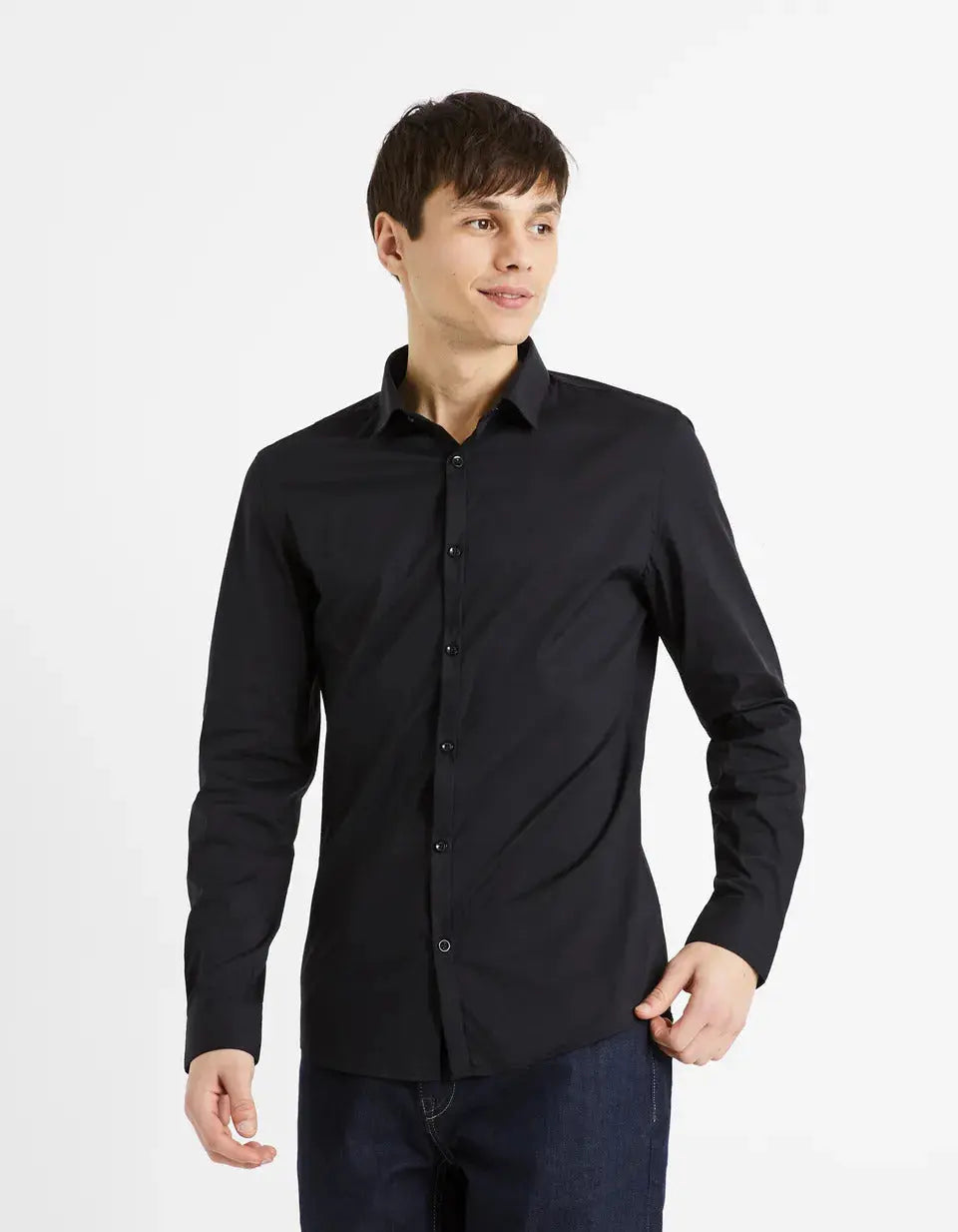 Black Long Sleeve Shirt - BEVAVA